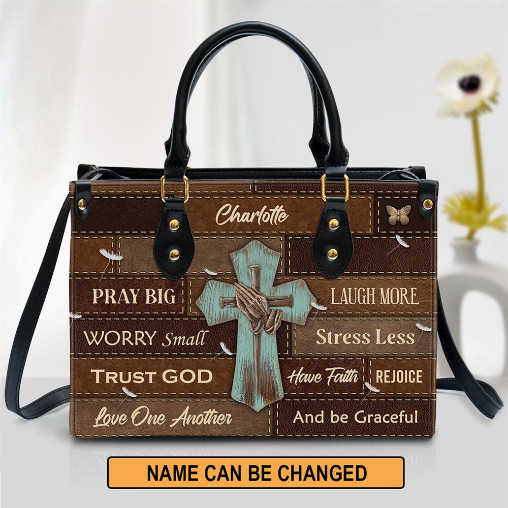 Love One Another Personalized Leather Bag For Women, Religious Gifts For Women