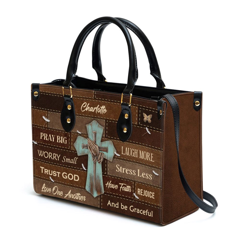 Love One Another Personalized Leather Bag For Women, Religious Gifts For Women