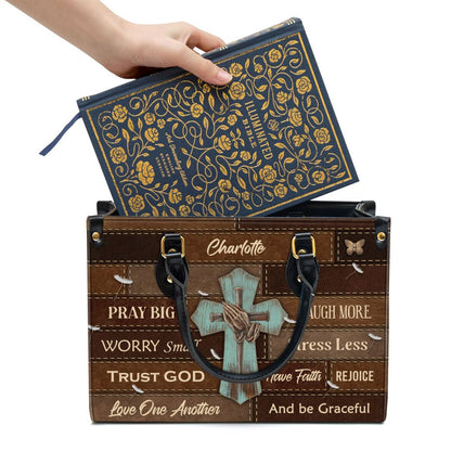 Love One Another Personalized Leather Bag For Women, Religious Gifts For Women