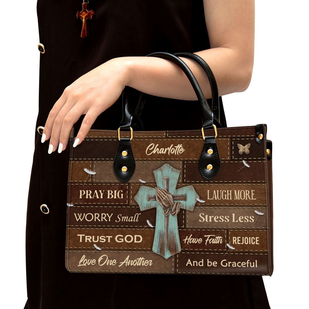 Love One Another Personalized Leather Bag For Women, Religious Gifts For Women