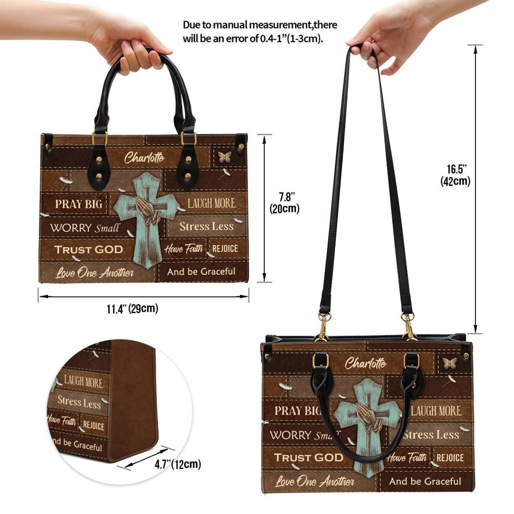 Love One Another Personalized Leather Bag For Women, Religious Gifts For Women