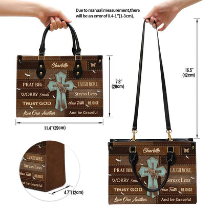 Love One Another Personalized Leather Bag For Women, Religious Gifts For Women