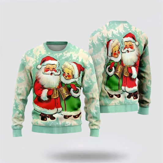 Lovely Santa Couples Ugly Christmas Sweater, Best Gift For Holiday, Christmas Crewneck Sweater, Christmas Winter Fashion