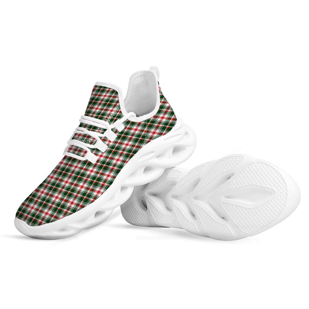 Madras Plaid Christmas Print White Max Soul Shoes For Men Women, Best Running Sneaker, Christmas Shoes, Winter Fashion Shoes