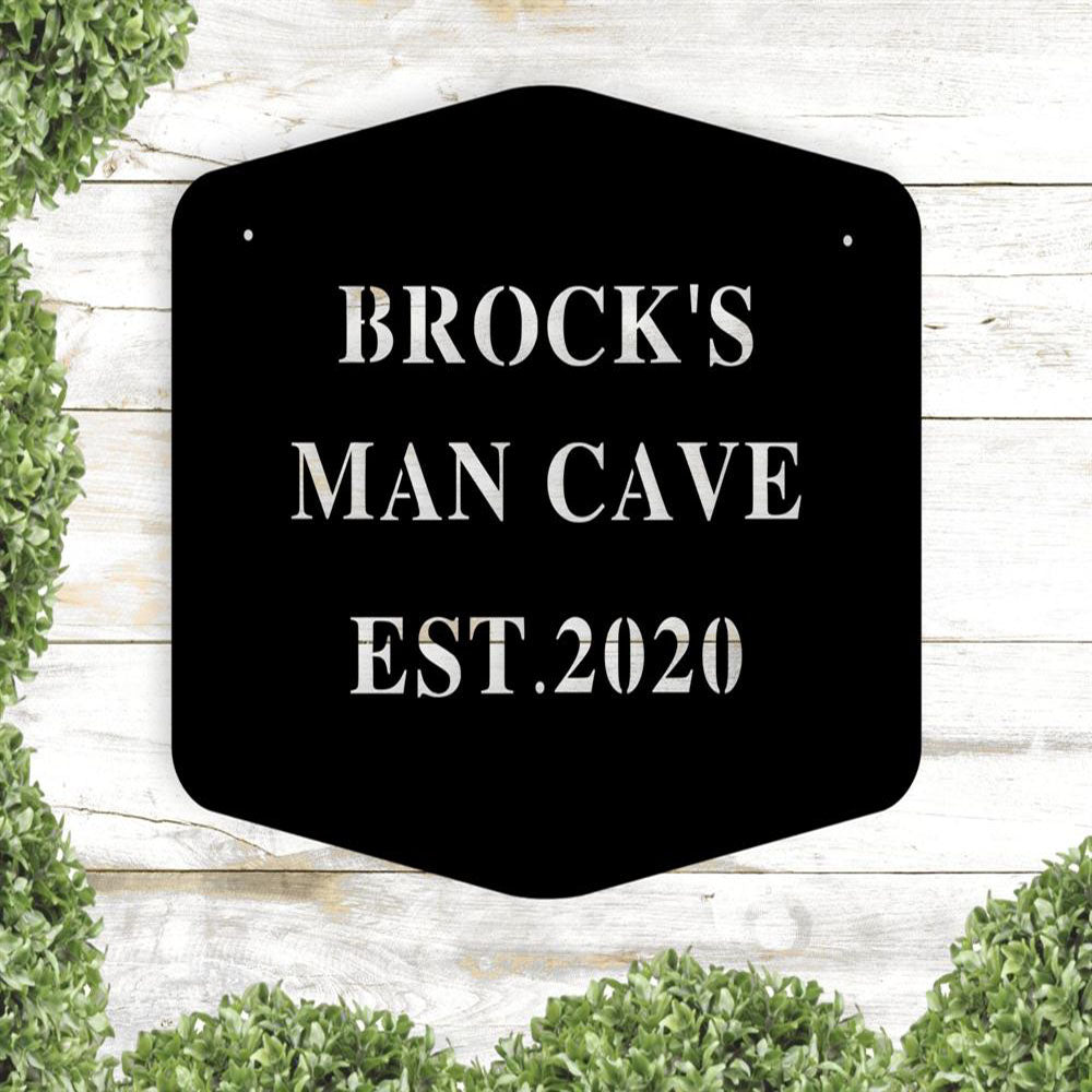 Man Cave Metal Sign, Outdoor Sign, Established Date Sign, Gift For Him, Decorative Metal Sign, Garage Sign