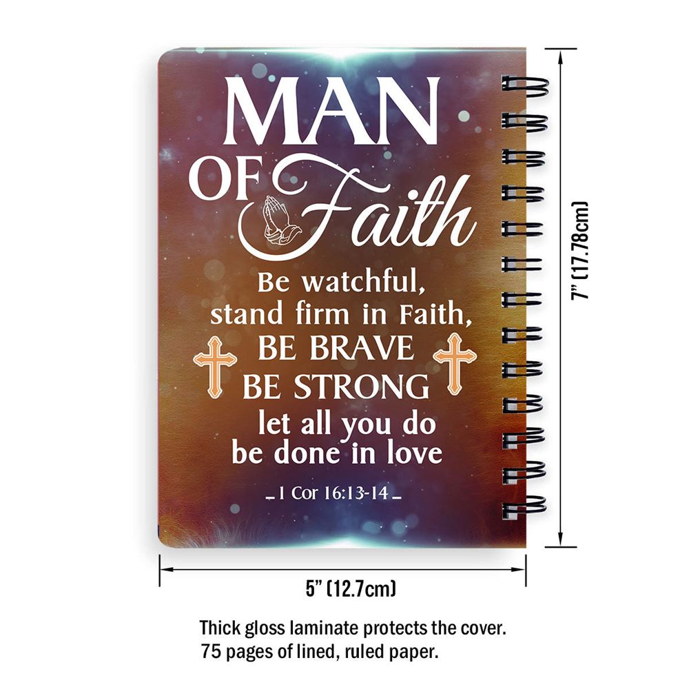 Man Of Faith Personalized Spiral Journal, Spiritual Gift Faith For Christians