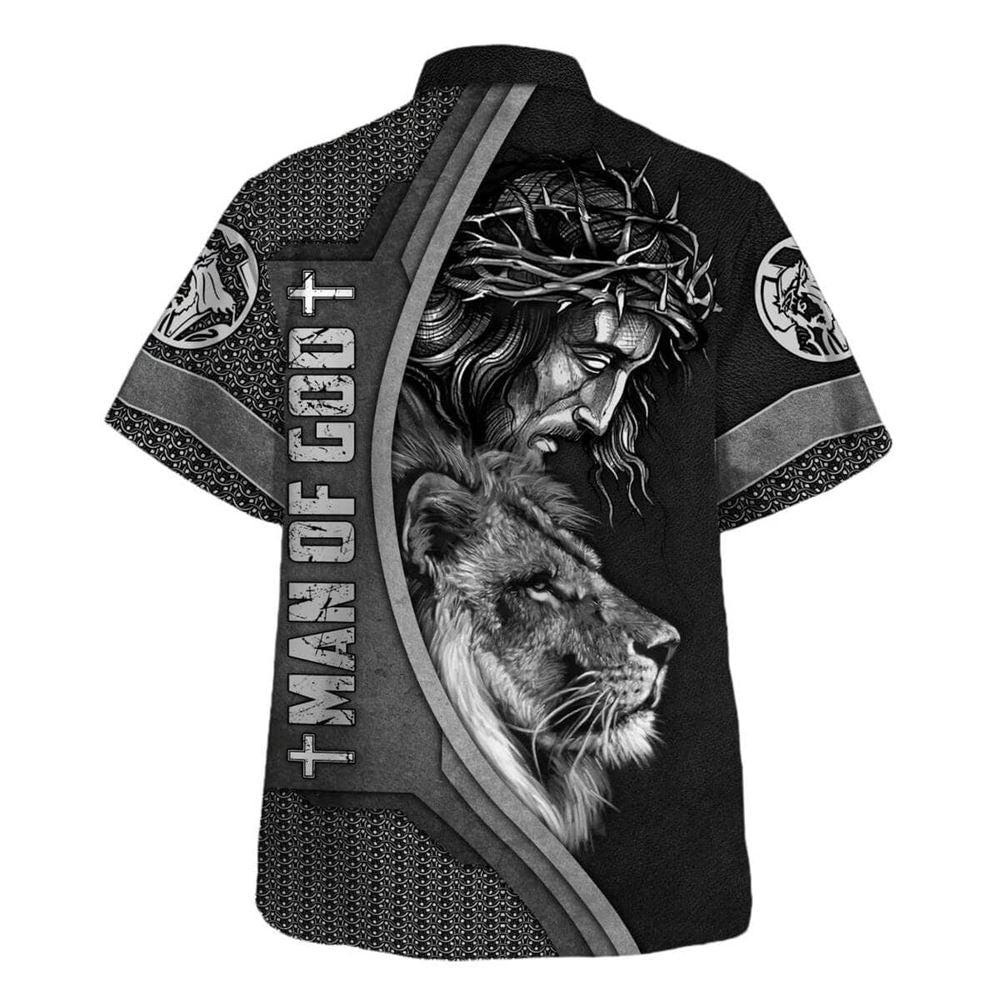 Man Of God Jesus Lion Cross Hawaiian Shirt For Men, Christian Hawaiian Shirt, Gift For Christian