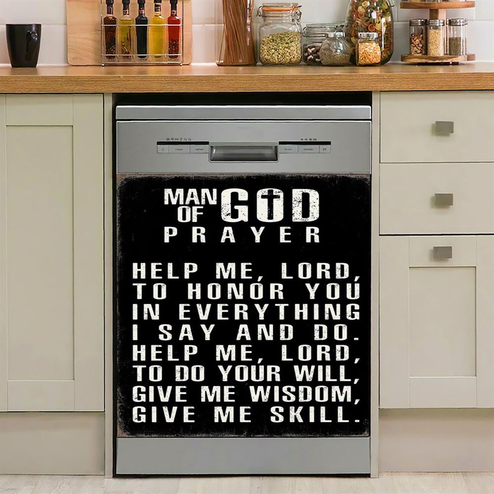 Man Of God Prayer Dishwasher Cover, Dishwasher Wrap For Men, Christian Gifts For Men Husband Him
