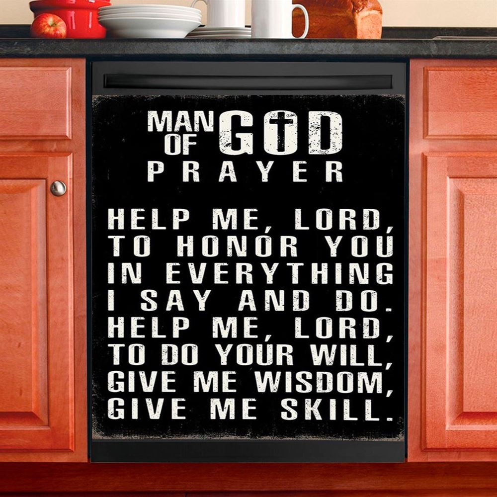 Man Of God Prayer Dishwasher Cover, Dishwasher Wrap For Men, Christian Gifts For Men Husband Him
