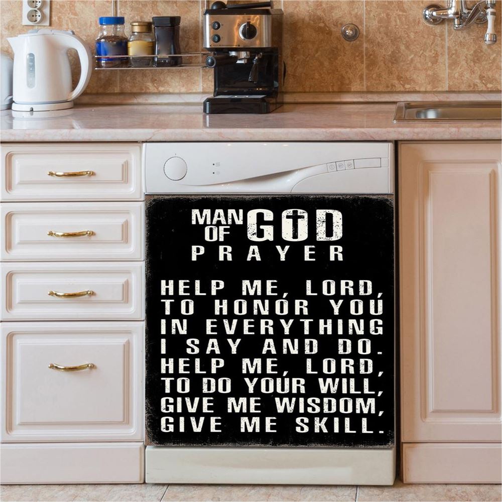 Man Of God Prayer Dishwasher Cover, Dishwasher Wrap For Men, Christian Gifts For Men Husband Him