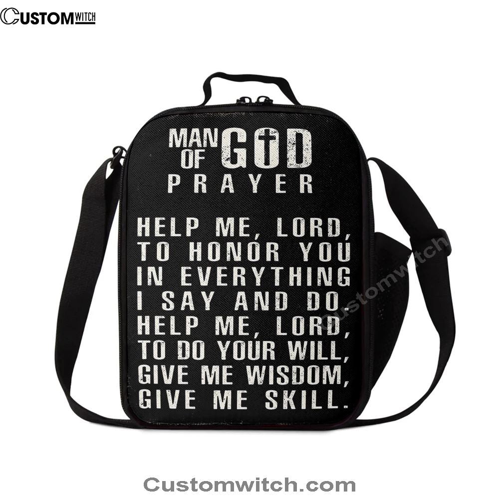 Man Of God Prayer Lunch Bags - Lunch Bag For Men - Christian Gifts For Men Husband Him, Bible Verse Lunch Bag For Men And Women