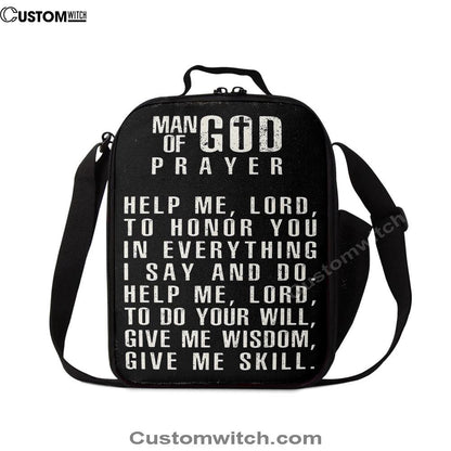 Man Of God Prayer Lunch Bags - Lunch Bag For Men - Christian Gifts For Men Husband Him, Bible Verse Lunch Bag For Men And Women