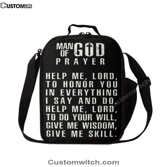 Man Of God Prayer Lunch Bags - Lunch Bag For Men - Christian Gifts For Men Husband Him, Bible Verse Lunch Bag For Men And Women