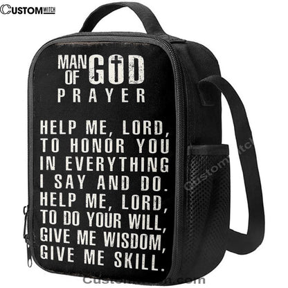Man Of God Prayer Lunch Bags - Lunch Bag For Men - Christian Gifts For Men Husband Him, Bible Verse Lunch Bag For Men And Women