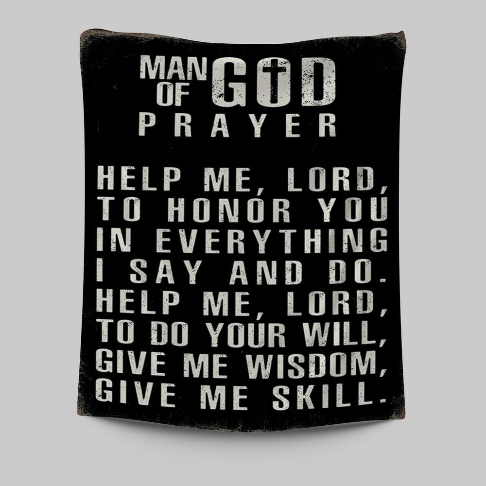 Man Of God Prayer Tapestry Prints - Wall Decor For Men - Christian Gifts For Men Husband Him