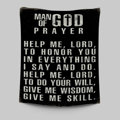 Man Of God Prayer Tapestry Prints - Wall Decor For Men - Christian Gifts For Men Husband Him