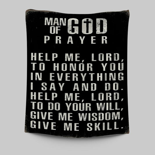 Man Of God Prayer Tapestry Prints - Wall Decor For Men - Christian Gifts For Men Husband Him