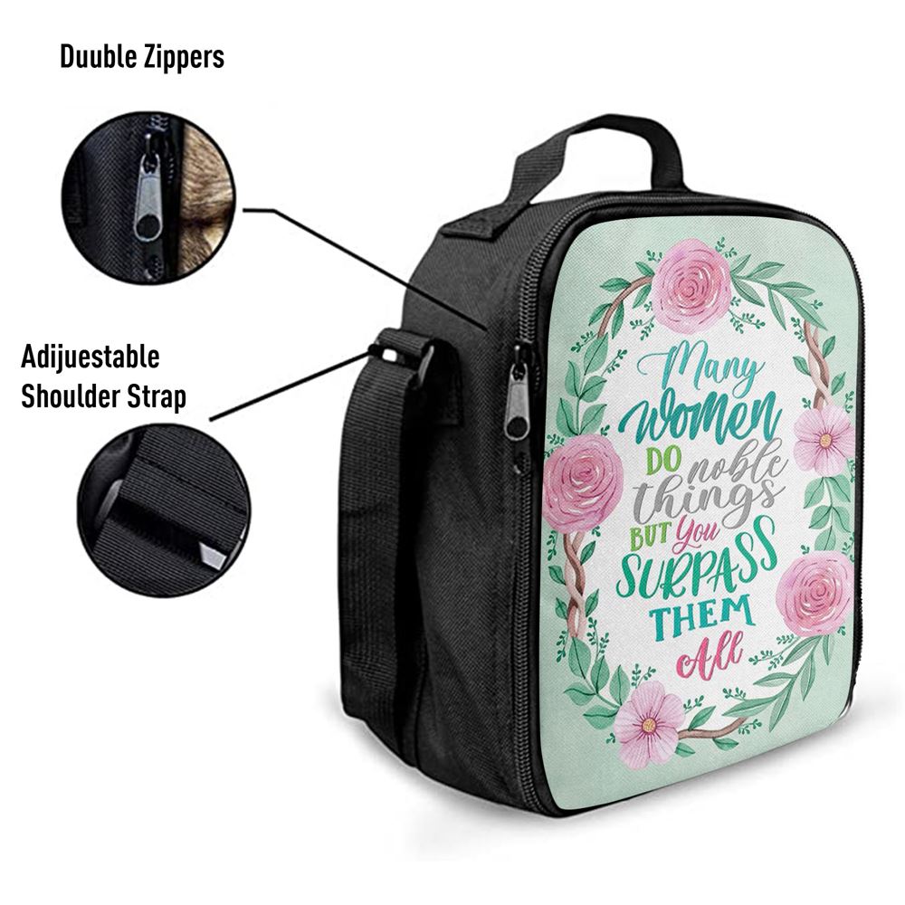 Many Women Do Noble Things Proverbs 3129 Lunch Bag, Bible Verse Lunch Bag For Men And Women