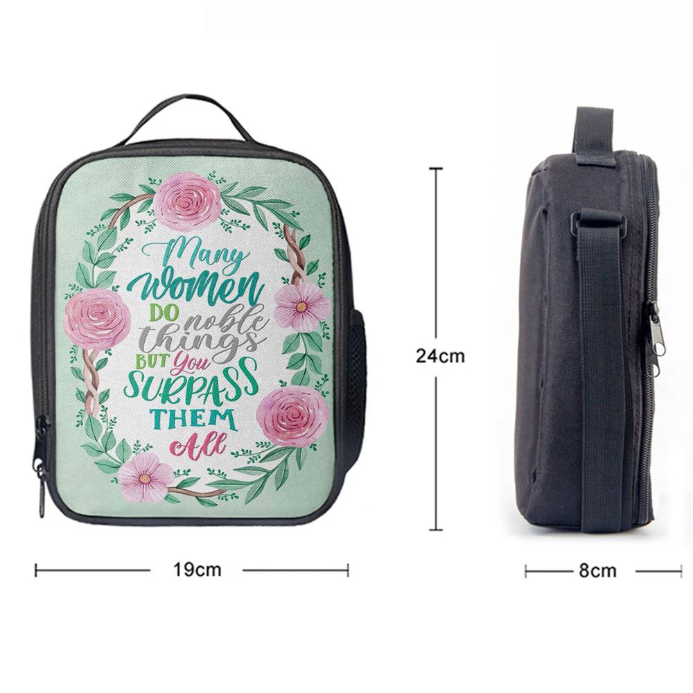 Many Women Do Noble Things Proverbs 3129 Lunch Bag, Bible Verse Lunch Bag For Men And Women