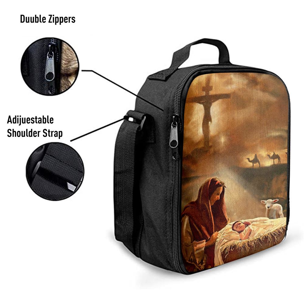 Maria And Jesus Lunch Bag, Bible Verse Lunch Bag For Men And Women