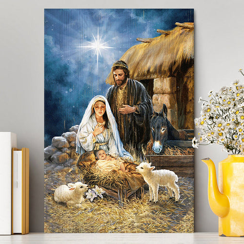 Maria Baby Jesus Was Born In Christmas Night Canvas Print - Inspirational Canvas Art - Christian Wall Art Home Decor