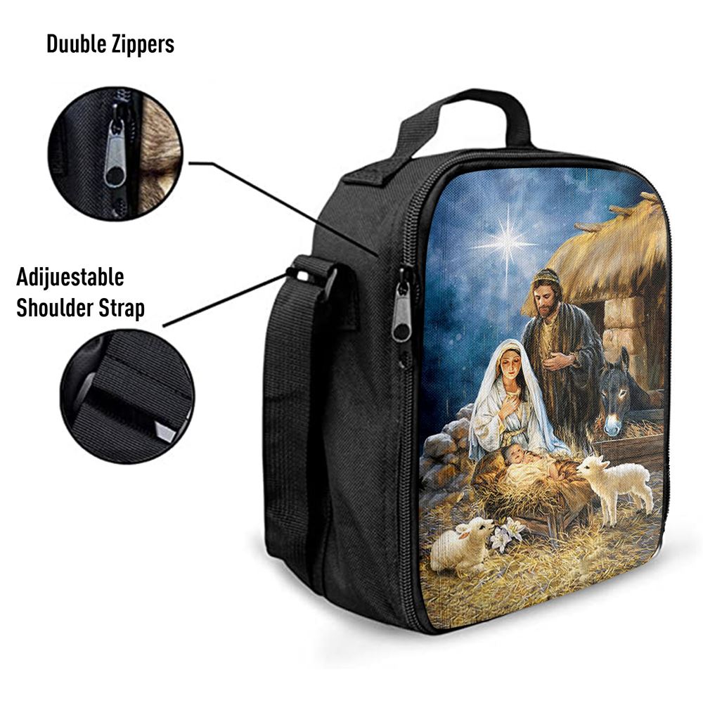 Maria Baby Jesus Was Born In Christmas Night Lunch Bag, Bible Verse Lunch Bag For Men And Women