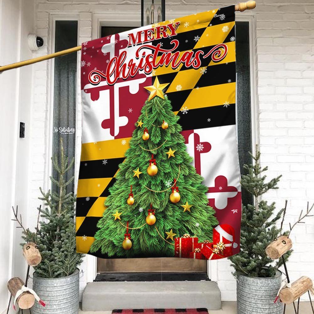 Maryland Christmas Flag, Christmas Garden Flag, Home Decor Accessories, Christmas Outdoor Decor Ideas