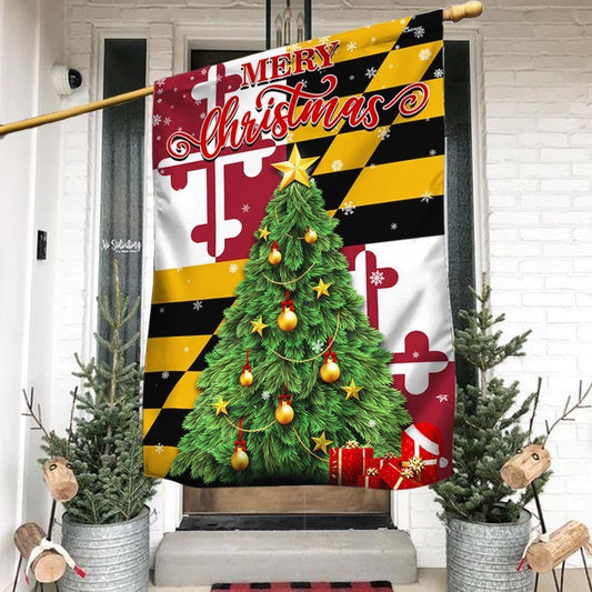 Maryland Christmas Flag, Christmas Garden Flag, Home Decor Accessories, Christmas Outdoor Decor Ideas