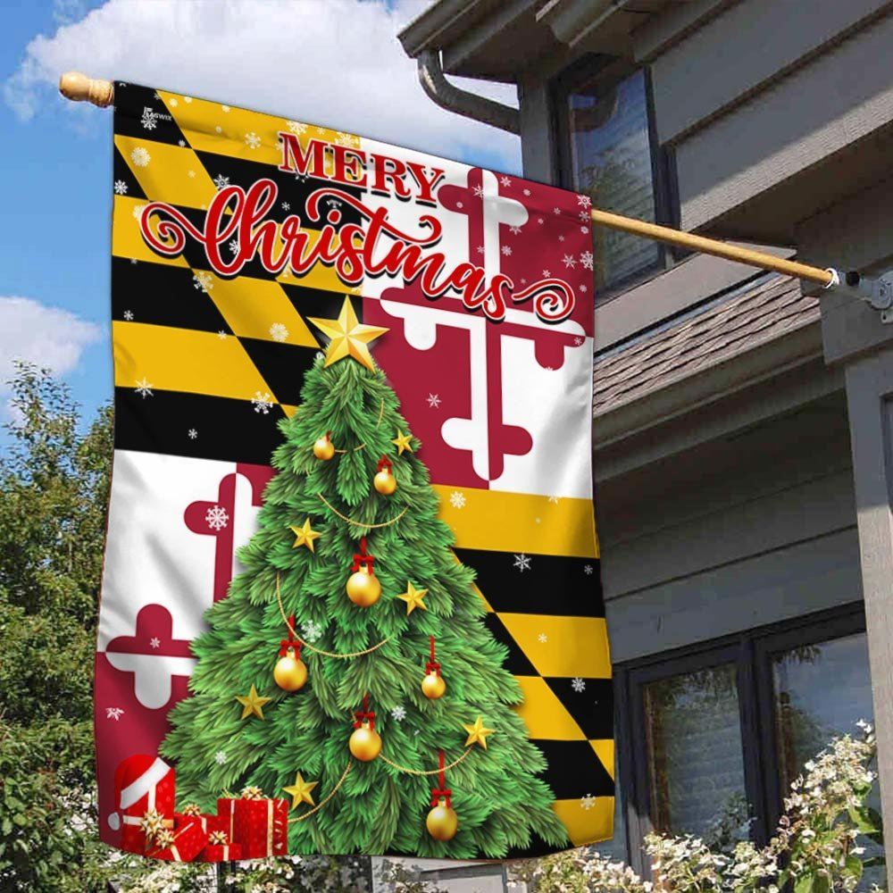 Maryland Christmas Flag, Christmas Garden Flag, Home Decor Accessories, Christmas Outdoor Decor Ideas
