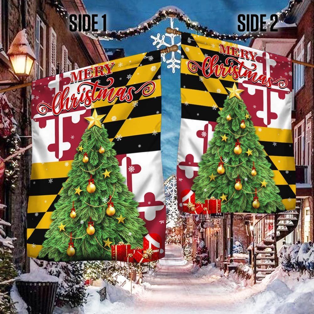 Maryland Christmas Flag, Christmas Garden Flag, Home Decor Accessories, Christmas Outdoor Decor Ideas