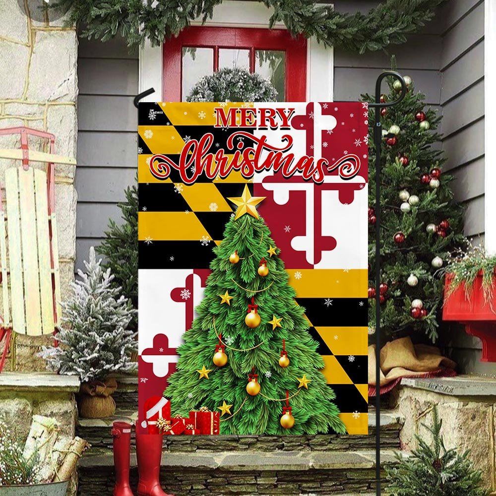 Maryland Christmas Flag, Christmas Garden Flag, Home Decor Accessories, Christmas Outdoor Decor Ideas