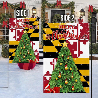 Maryland Christmas Flag, Christmas Garden Flag, Home Decor Accessories, Christmas Outdoor Decor Ideas