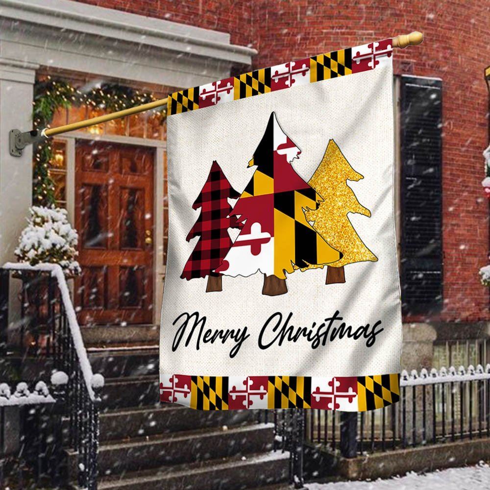 Maryland Christmas Flag Christmas Tree Maryland Christmas Decor Flag, Christmas Garden Flag, Home Decor Accessories, Christmas Outdoor Decor Ideas