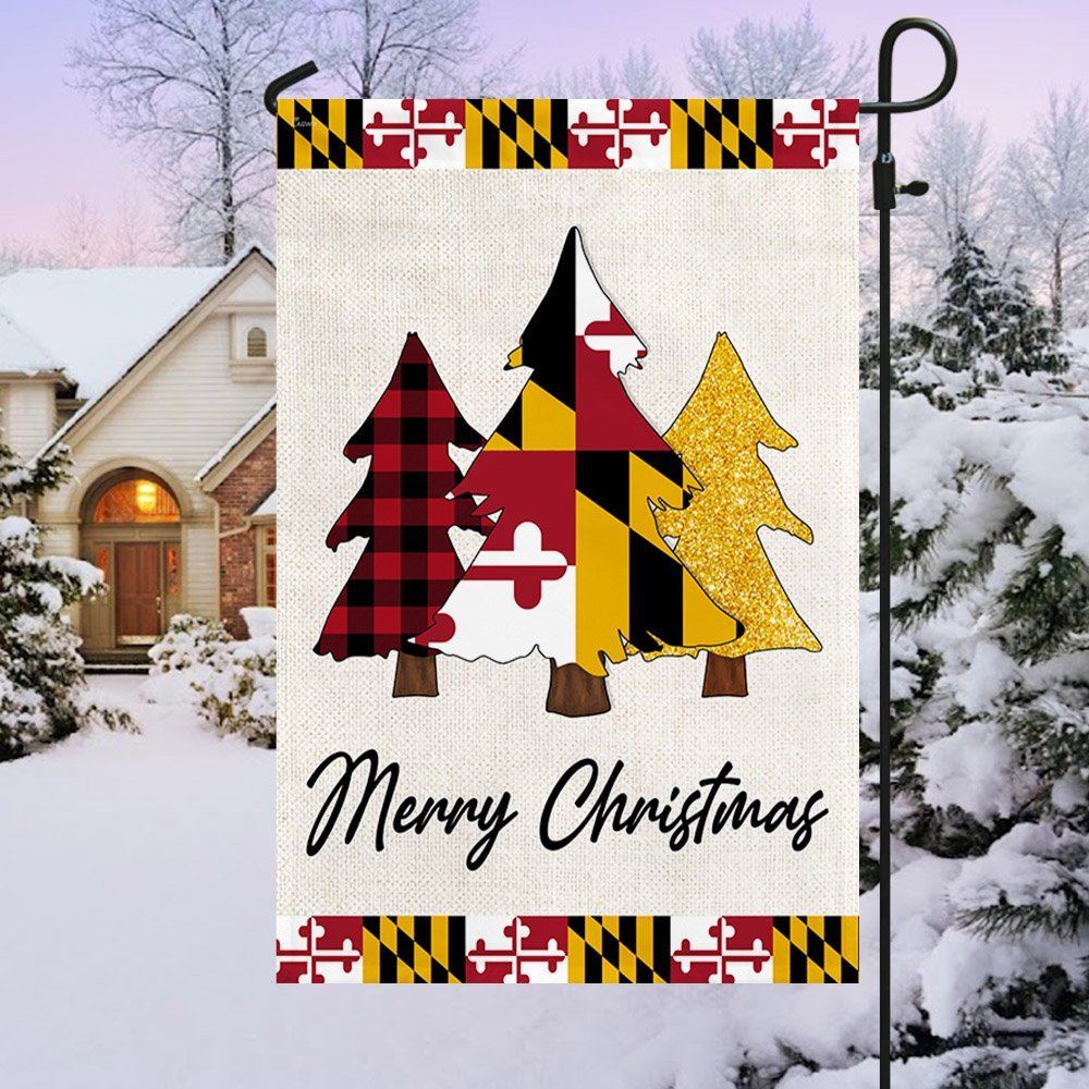 Maryland Christmas Flag Christmas Tree Maryland Christmas Decor Flag, Christmas Garden Flag, Home Decor Accessories, Christmas Outdoor Decor Ideas