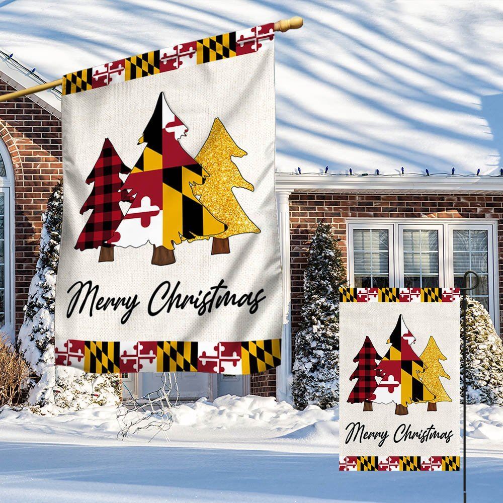 Maryland Christmas Flag Christmas Tree Maryland Christmas Decor Flag, Christmas Garden Flag, Home Decor Accessories, Christmas Outdoor Decor Ideas