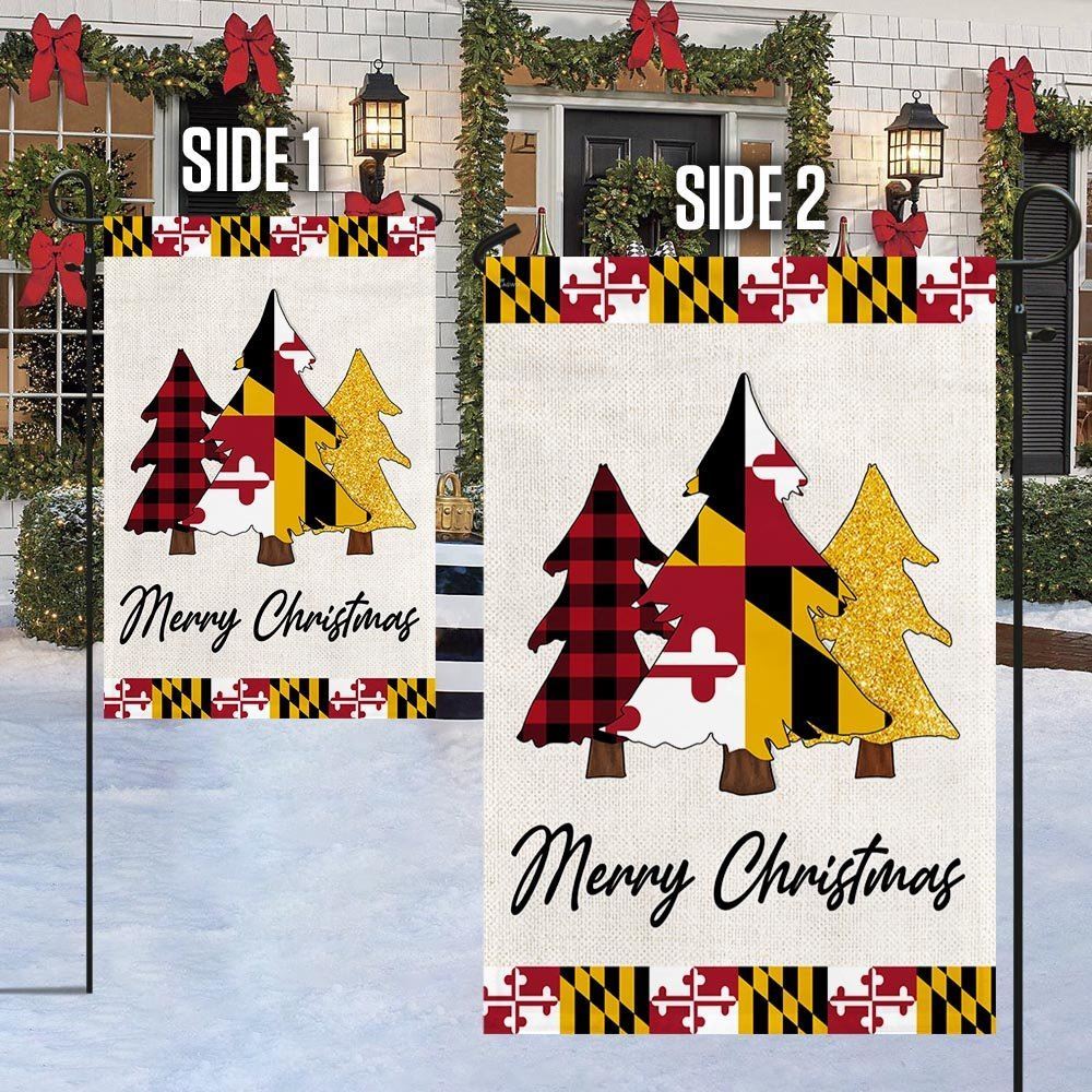 Maryland Christmas Flag Christmas Tree Maryland Christmas Decor Flag, Christmas Garden Flag, Home Decor Accessories, Christmas Outdoor Decor Ideas