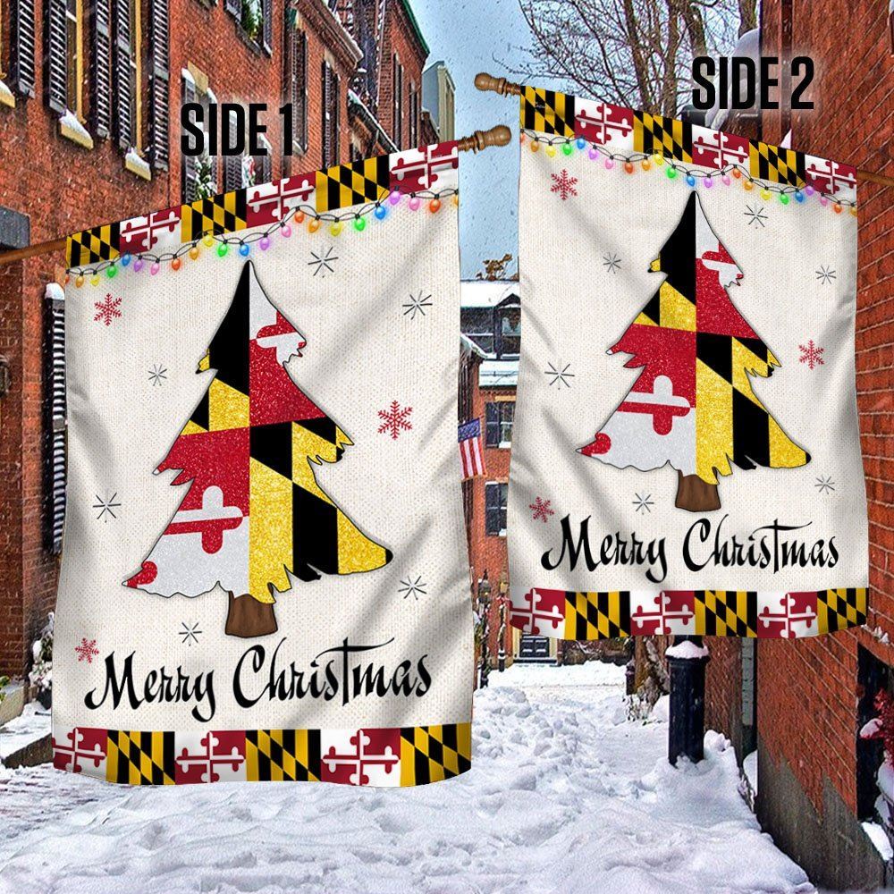 Maryland Christmas Flag Christmas Tree Maryland Christmas Decoraa Flag, Christmas Garden Flag, Home Decor Accessories, Christmas Outdoor Decor Ideas