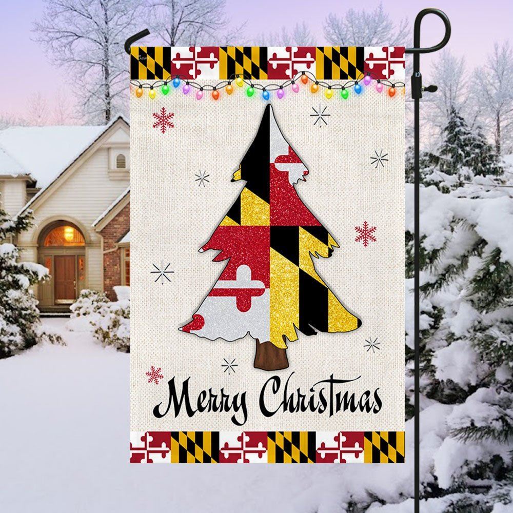 Maryland Christmas Flag Christmas Tree Maryland Christmas Decoraa Flag, Christmas Garden Flag, Home Decor Accessories, Christmas Outdoor Decor Ideas