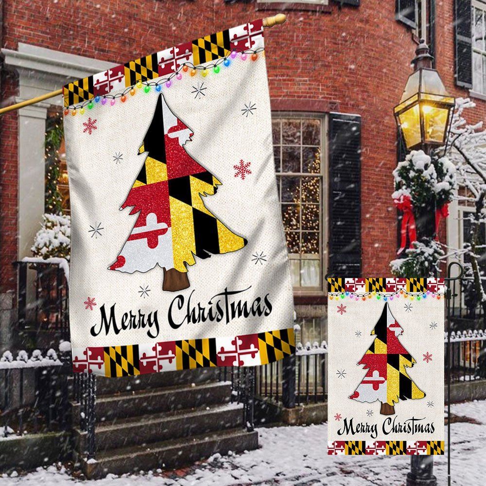 Maryland Christmas Flag Christmas Tree Maryland Christmas Decoraa Flag, Christmas Garden Flag, Home Decor Accessories, Christmas Outdoor Decor Ideas