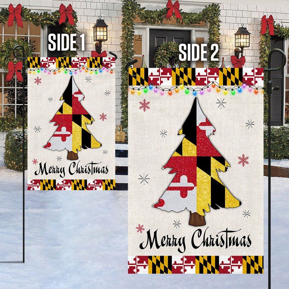 Maryland Christmas Flag Christmas Tree Maryland Christmas Decoraa Flag, Christmas Garden Flag, Home Decor Accessories, Christmas Outdoor Decor Ideas
