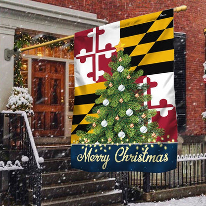 Maryland Merry Christmas Flag, Christmas Garden Flag, Home Decor Accessories, Christmas Outdoor Decor Ideas