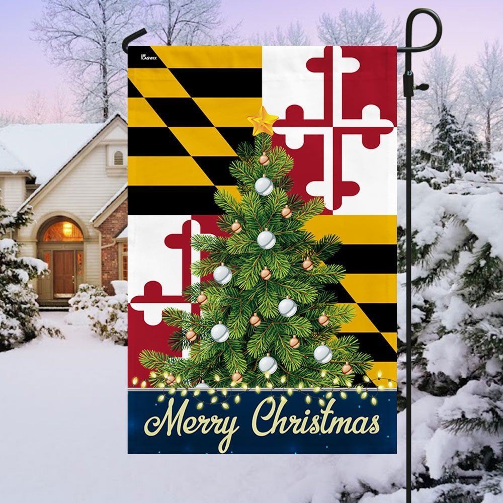 Maryland Merry Christmas Flag, Christmas Garden Flag, Home Decor Accessories, Christmas Outdoor Decor Ideas