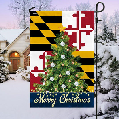 Maryland Merry Christmas Flag, Christmas Garden Flag, Home Decor Accessories, Christmas Outdoor Decor Ideas