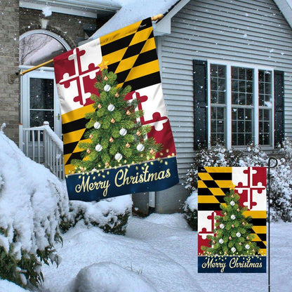 Maryland Merry Christmas Flag, Christmas Garden Flag, Home Decor Accessories, Christmas Outdoor Decor Ideas