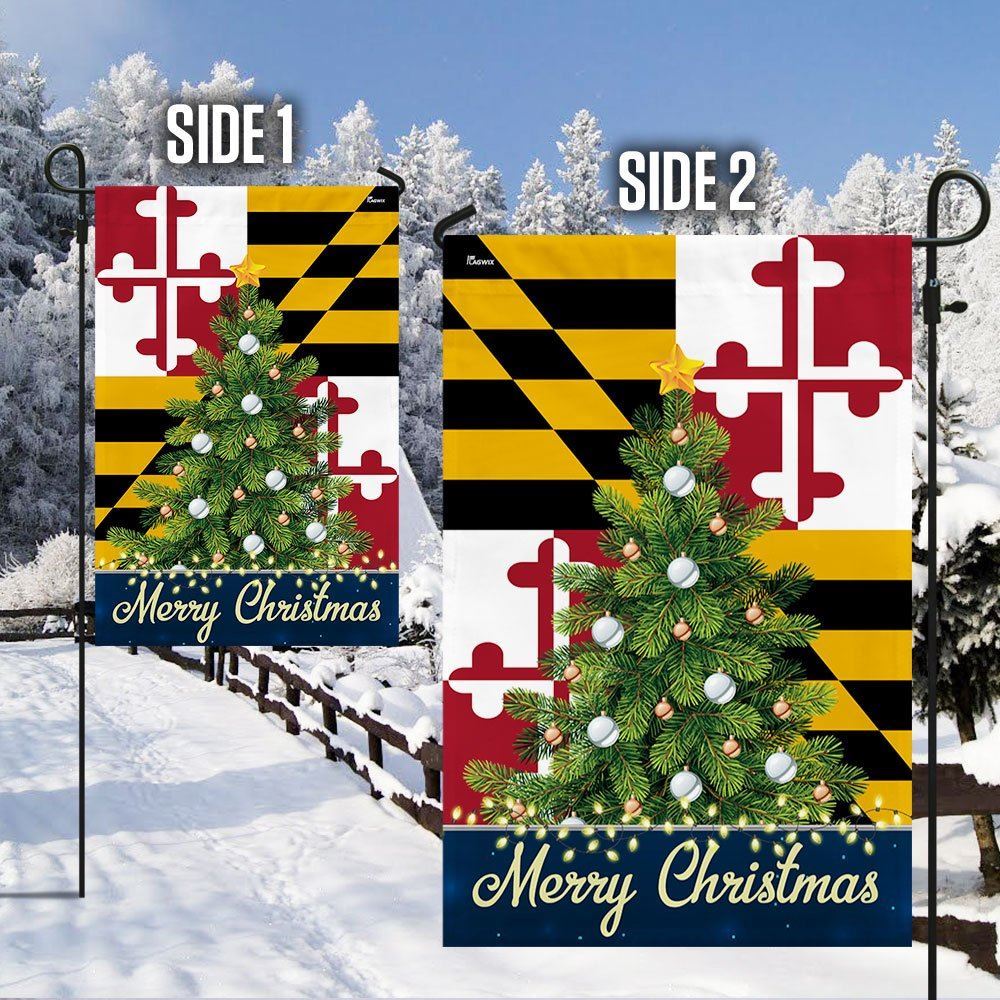 Maryland Merry Christmas Flag, Christmas Garden Flag, Home Decor Accessories, Christmas Outdoor Decor Ideas