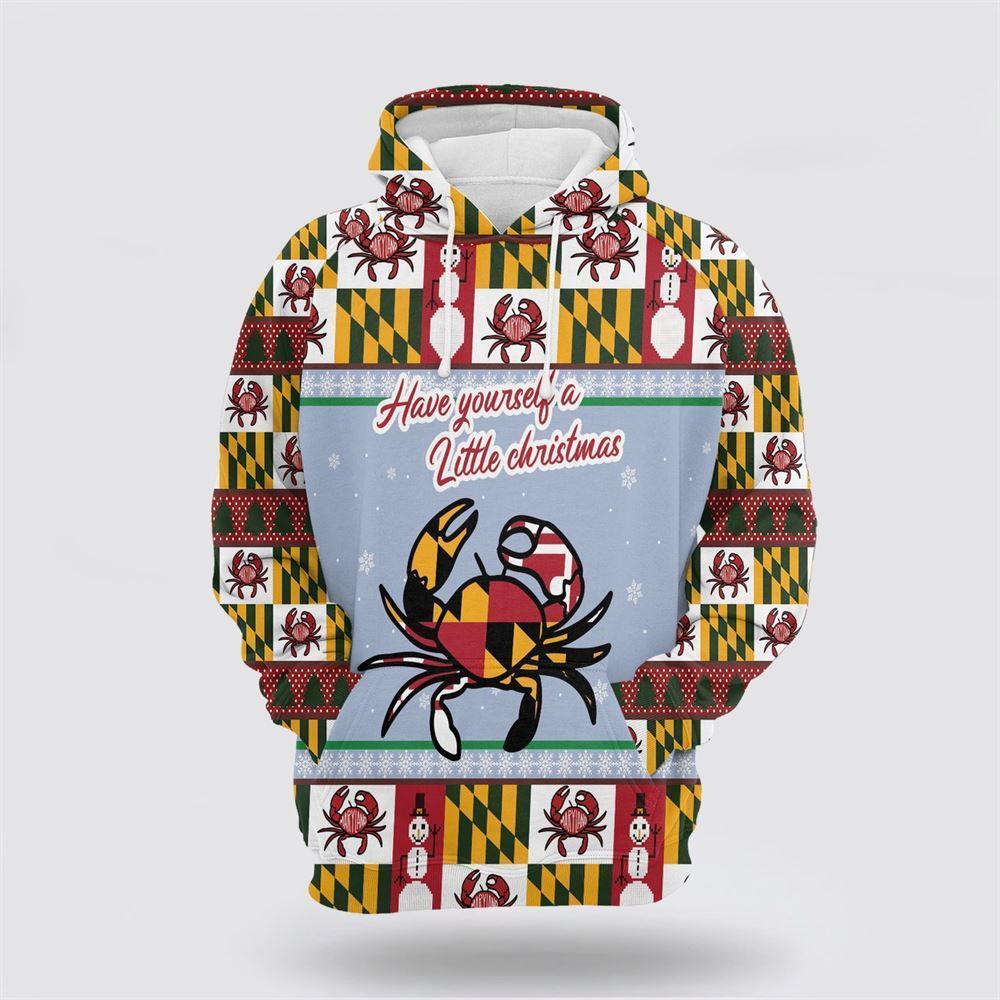 Maryland Symbols Christmas All Over Print 3D Hoodie For Men & Women, Christmas Hoodie Cute, Christmas Gift, Christmas Fashion
