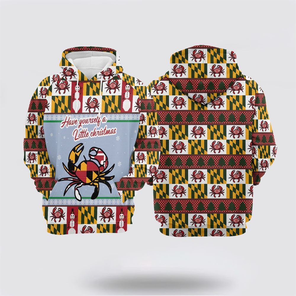 Maryland Symbols Christmas All Over Print 3D Hoodie For Men & Women, Christmas Hoodie Cute, Christmas Gift, Christmas Fashion