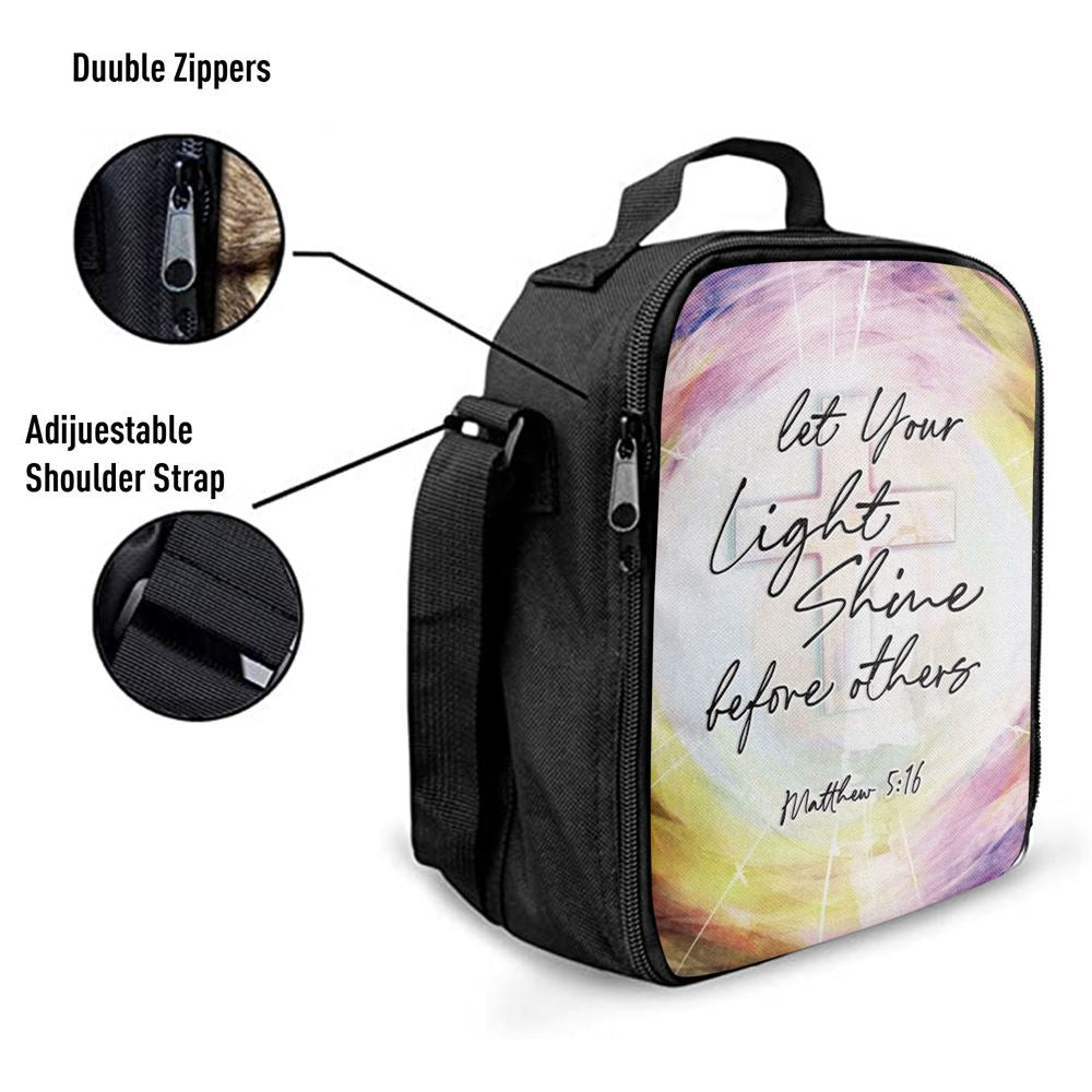 Matthew 516 Let Your Light Shine Before Others Lunch Bag, Bible Verse Lunch Bag For Men And Women