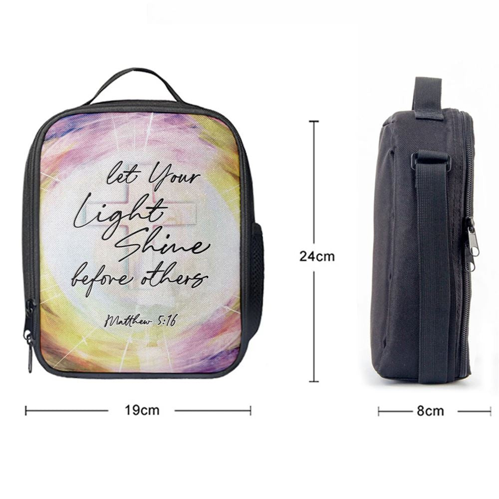 Matthew 516 Let Your Light Shine Before Others Lunch Bag, Bible Verse Lunch Bag For Men And Women