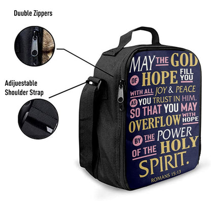 May The God Of Hope Fill You With All Joy Lunch Bag, Bible Verse Lunch Bag For Men And Women